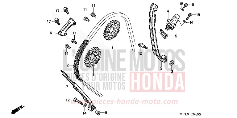 CAM CHAIN/TENSIONER for CBR1000RR Fireblade PEARL FADELESS WHITE (NH341KA) from 2007